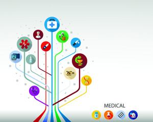 Obraz premium Medical flat icon concept. Vector illustration. Element template for design.