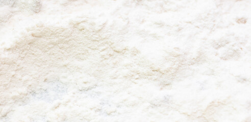 White flour as a background.