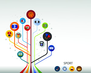 Obraz premium Sport flat icon concept. Vector illustration. Element template for design.