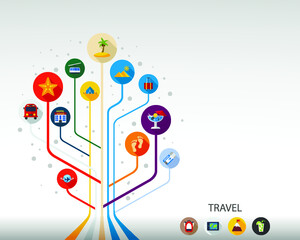 Obraz premium Travel flat icon concept. Vector illustration. Element template for design.