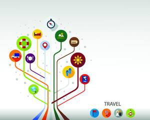 Obraz premium Travel flat icon concept. Vector illustration. Element template for design.