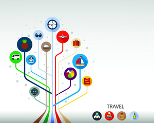 Obraz premium Travel flat icon concept. Vector illustration. Element template for design.