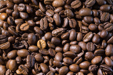 Coffee beans close up. Background image.