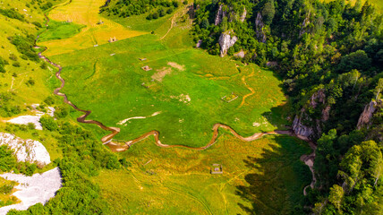 view from the height of the valley of the hill in the soft light of the morning