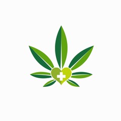 cannabis vector with medical symbol