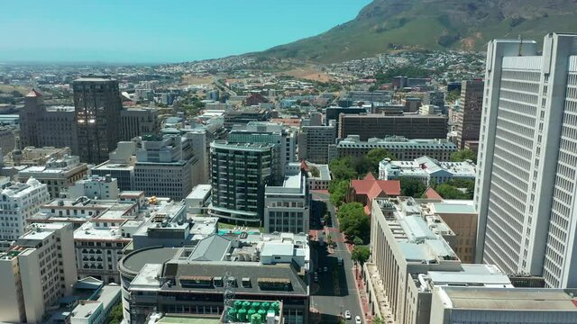 Covid-19 Lockdown Empty Street Aerial in Cape Town South Africa.