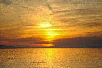 Naklejka na ściany i meble Sunset on the island of Crete