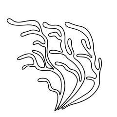 Seaweed set. Water grass. Freehand coloring book. Vector illustration isolated on white background
