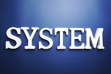 System alphabet letter on blue background