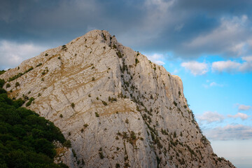 Amazing cliffs of Crimea, Russia. sunset summer