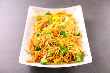 fried noodles pasta with vegetables
