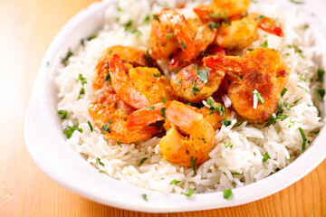 grilled shrimp and rice