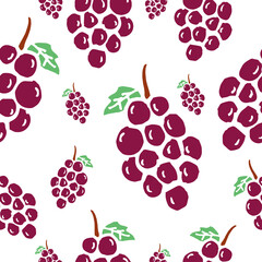 Seamless pattern of grape fruit isolated on white background