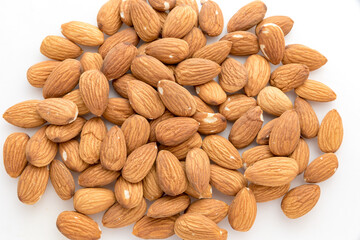 Almonds with white background