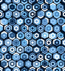 Contemporary honeycomb geometric pattern. Repeated hexagon ornament