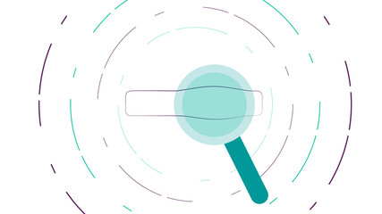 2d flat illustration of magnifying glass and search bar