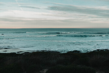 Vista del mar desde las alturas, mar cantábrico