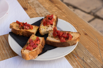 Apulia bread as an appetizer