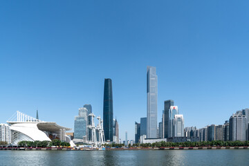 Fototapeta na wymiar Outdoor Guangzhou Financial Center skyscraper