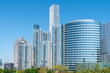 Outdoor Guangzhou Financial Center skyscraper