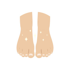Beautiful female feet. Vector illustration.