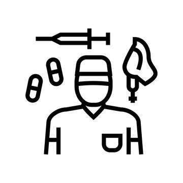doctor with medical equipment outline clip art preview