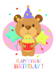 Lovely First Birthday Card Design