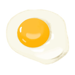 Illustration of fried egg (white background, vector, cut out)
