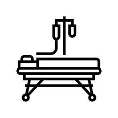 resuscitation stretcher line icon vector. resuscitation stretcher sign. isolated contour symbol black illustration