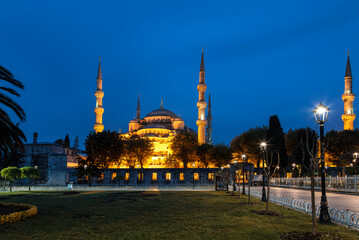 Fototapeta na wymiar Sultanahmet Mosque at night, Istanbul, Turkey