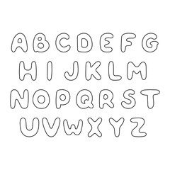 Vector children's alphabet with geometric shapes inside. ABS. Isolated on white. Hand-drawn.
Designed for magnets, postcards, posters, textiles, textiles and printing.