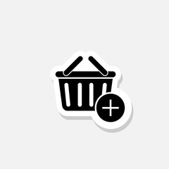 Black Shopping basket icon sticker