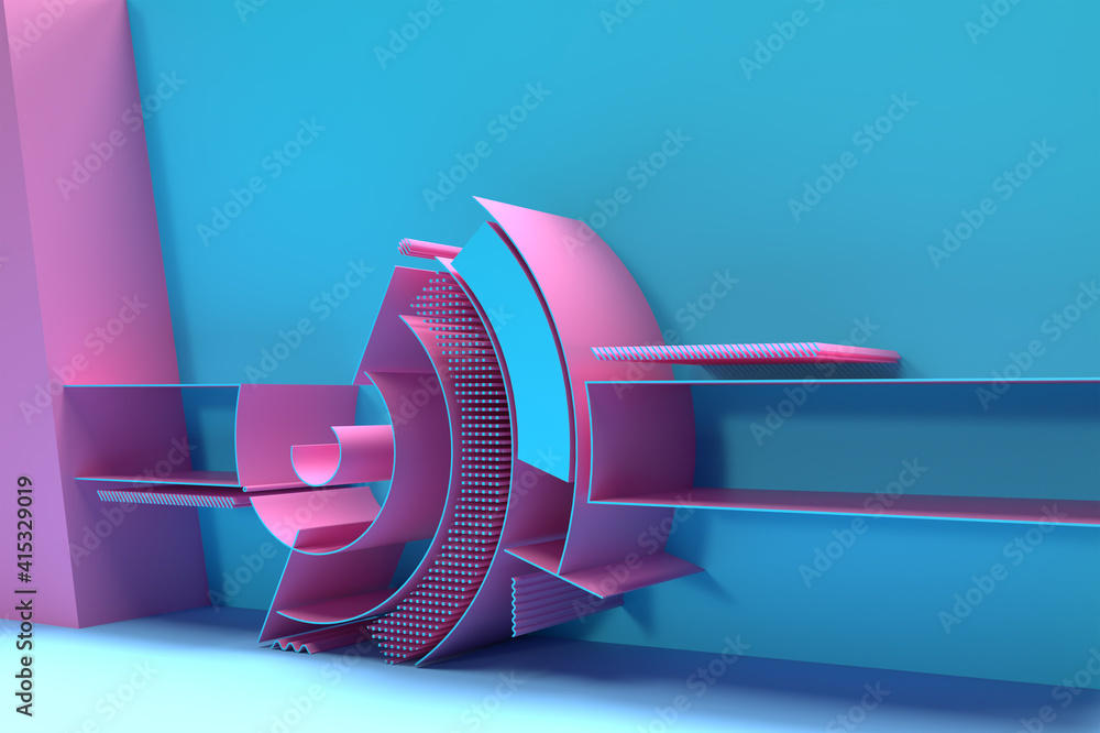 Poster 3d render abstract background. digital 3d illustration design.
