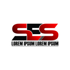 SES letter monogram logo design vector