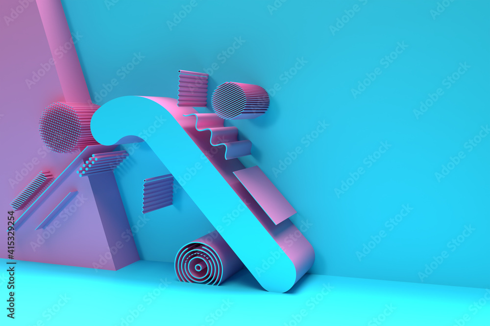 Poster 3d render abstract background. digital 3d illustration design.