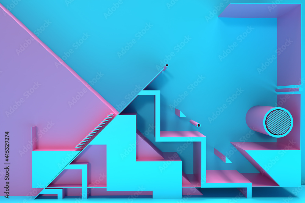 Poster 3d render abstract background. digital 3d illustration design.