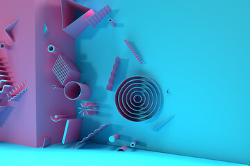 3D Render Abstract background. Digital 3d illustration Design.