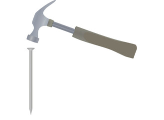Hammer and nail. vector illustration