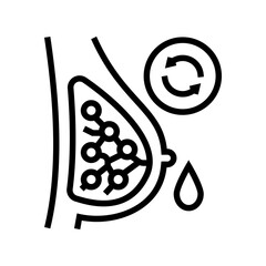 appearance of milk in breast line icon vector. appearance of milk in breast sign. isolated contour symbol black illustration