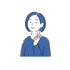 笑顔の女性 程よいシンプルなイラスト ベクター