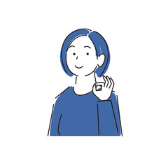 笑顔の女性 程よいシンプルなイラスト ベクター