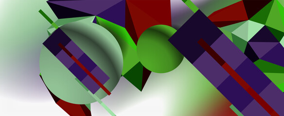 Obraz premium Trendy 3d geometric composition, design template for business or technology presentation, internet poster or web brochure cover