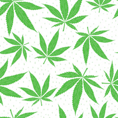 Marijuana fluorescent pattern seamless vector pattern. Neon medical cannabis, drawn outline on a dark background. Weed background for packaging, wallpaper, wrapping paper, posters, surface design