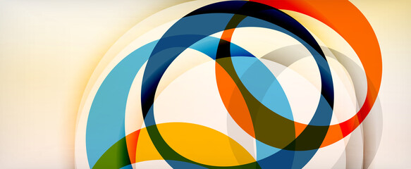 Obraz premium Ring geometric shapes, o letter repetition wallpaper. Abstract background for business or technology presentations, internet posters or web brochure covers