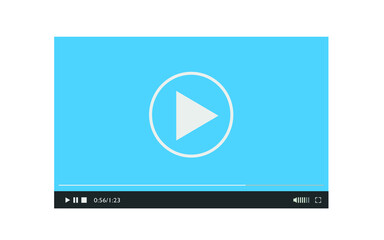 Media player design template for web and mobile apps flat style. Vector illustration