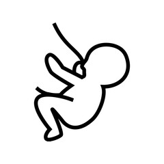 feeding baby at request line icon vector. feeding baby at request sign. isolated contour symbol black illustration