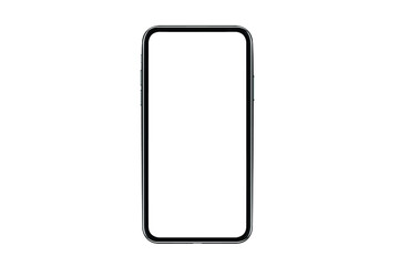 Black smartphone with blank screen isolated on white background. Mockup to showcasing mobile web-site design or screenshots your applications - Clipping Path