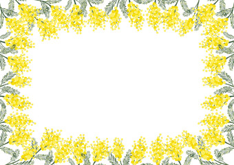 ミモザ アカシア レトロ リース 春のイラスト ドライフラワー 植物柄 Wall Mural Ayumi Takashima ミモザ アカシア レトロ リース 春のイラスト ドライフラワー 植物柄 Wall Mural Ayumi Takashima