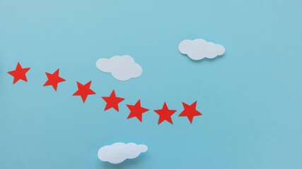 The red star is the symbol of the army. The plane is carrying a star. February 23 concept. High quality FullHD footage

