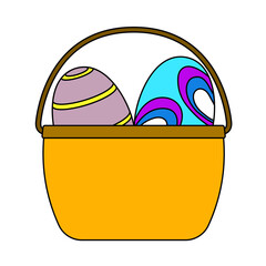 Easter Basket With Eggs Icon